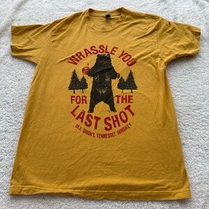Mustard Graphic Short-Sleeve Tee with Bear Print